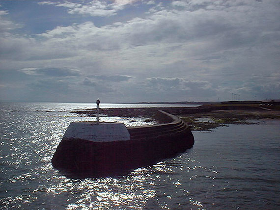 Entrance beacon on the Breakwater, guiding boats into the port.